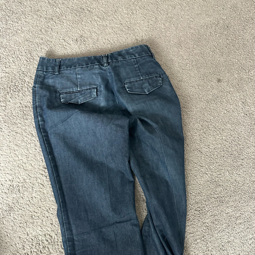 Blue denim dress pants